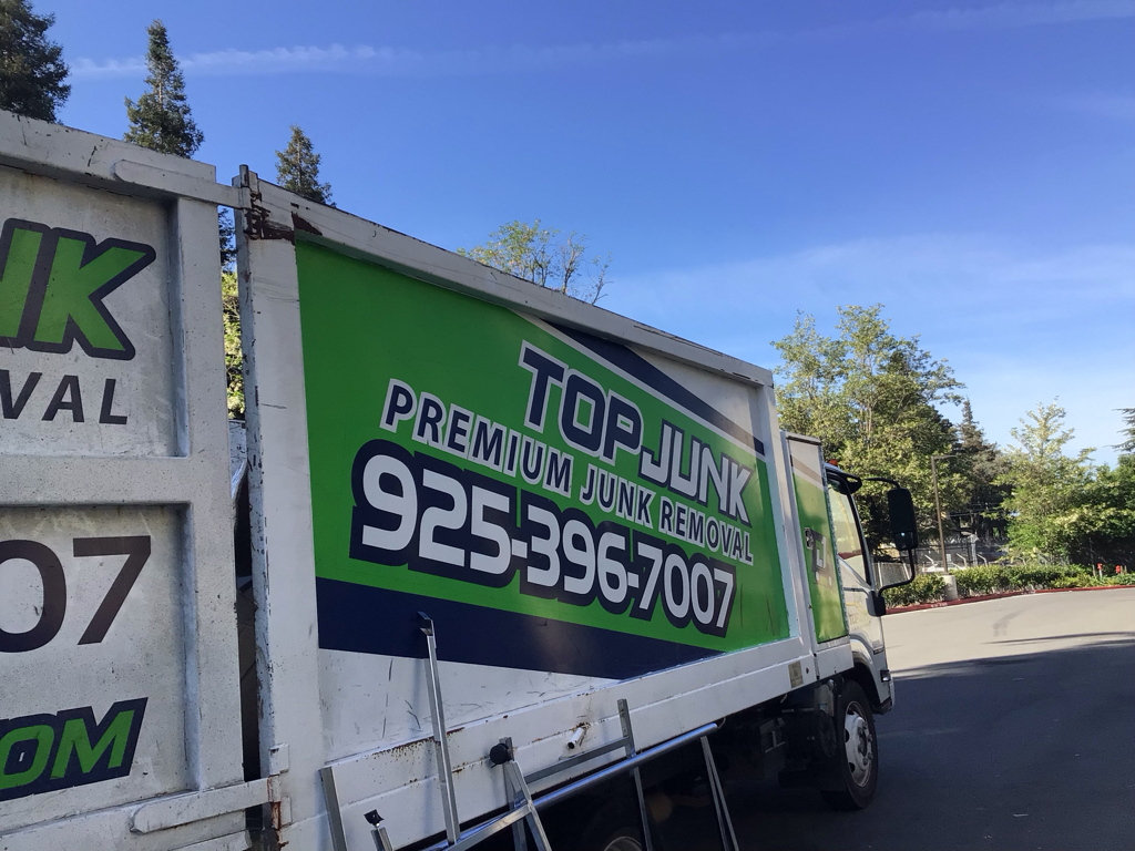 Top Junk Premium Junk Removal truck parked in the Bay Area, California
